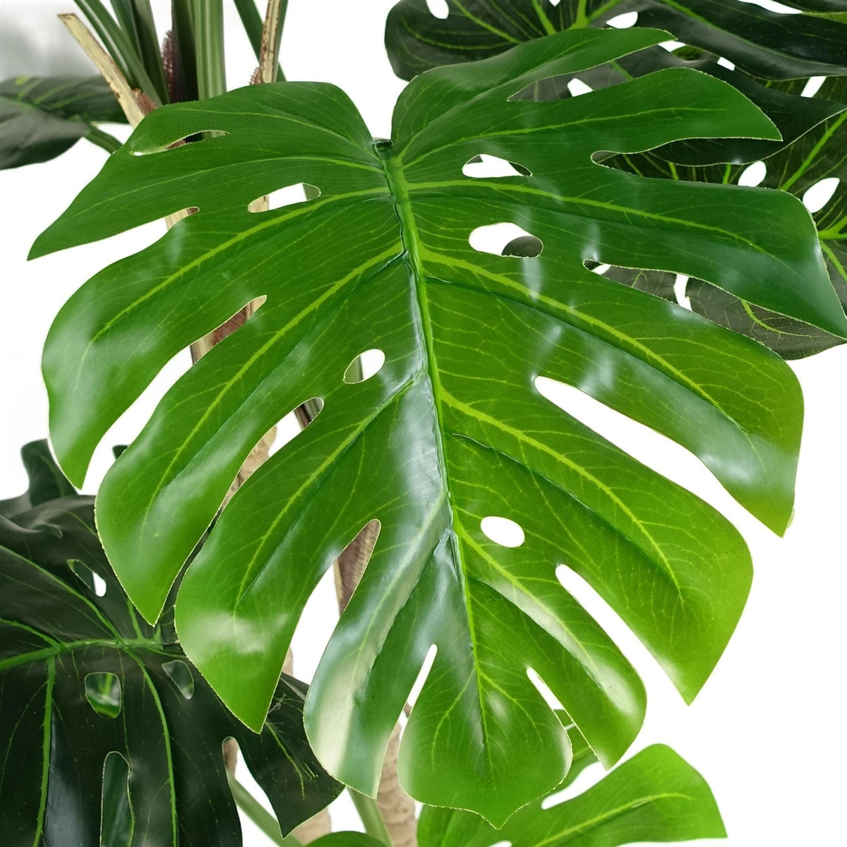 Artificial Monstera Plant 150cm Luxury Cheese Plant Tall Copper Metal Planter