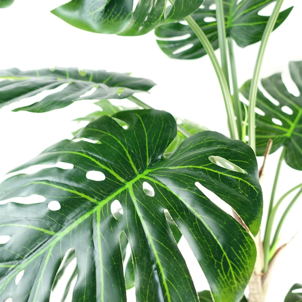 Artificial Monstera Plant 150cm Luxury Cheese Plant Tall Copper Metal Planter