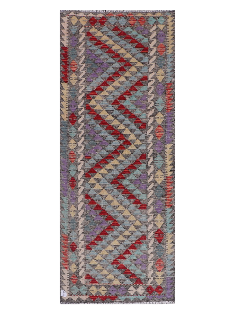 Tepa-yi Tilayi, Maimana Kilim Runner - 196 × 77 cm (6'5" x 2'6")