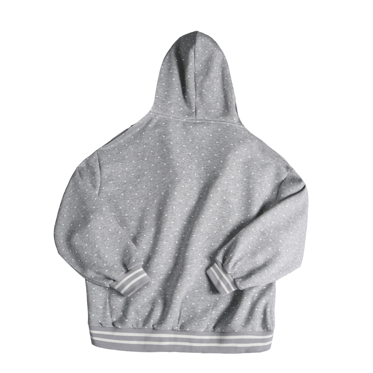 Grey Printed Hooded Zip-Up Jacket