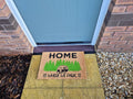 Coir Doormat, 60cm x 40cm - 'Home Is Where We Park It'