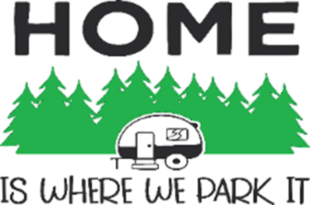 Coir Doormat, 60cm x 40cm - 'Home Is Where We Park It'
