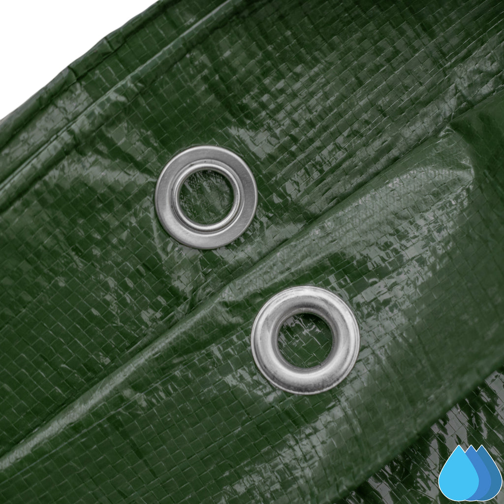 5m x 8m Green Tarpaulins, M-Grade 90 GSM