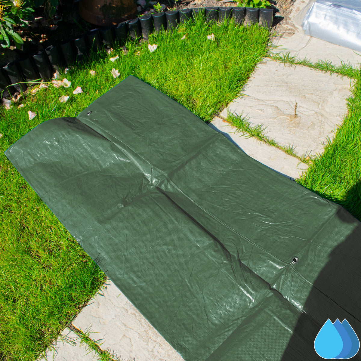5m x 8m Green Tarpaulins, M-Grade 90 GSM