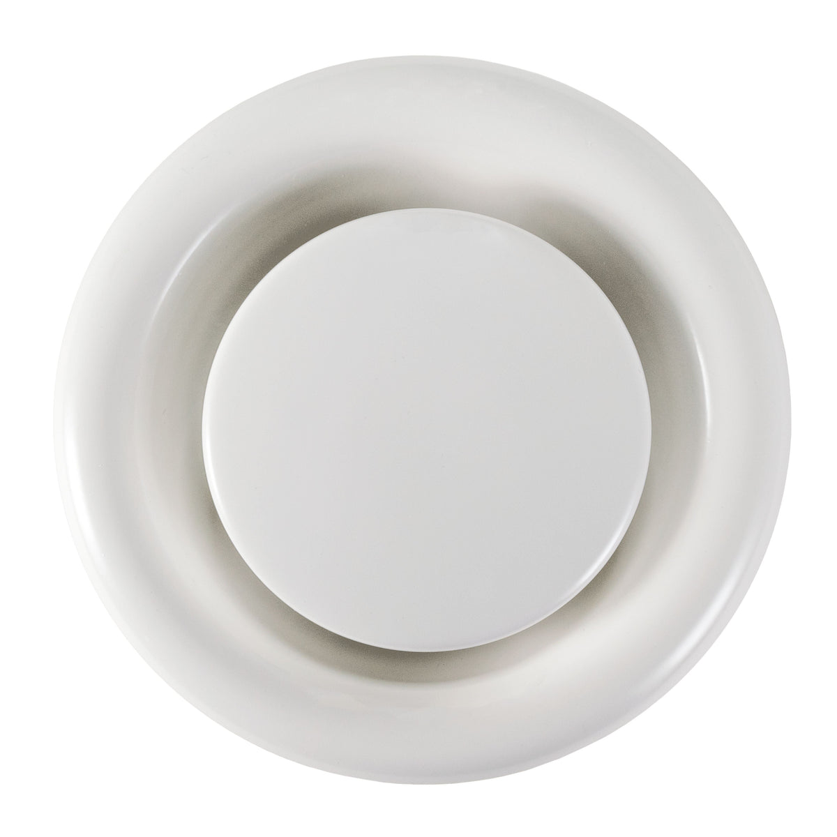 White Metal Anemostat Exhaust Ceiling Valve, 125mm