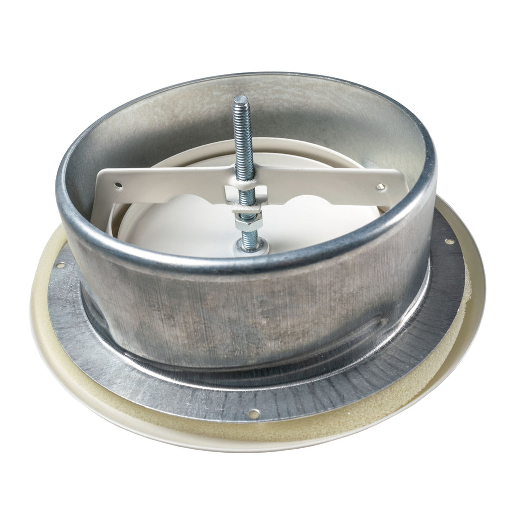White Metal Anemostat Exhaust Ceiling Valve, 125mm